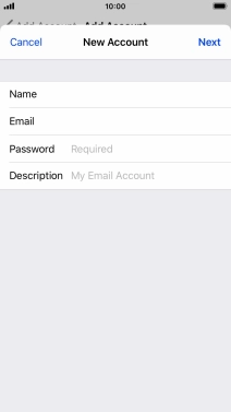 Press Password and key in the password for your email account.