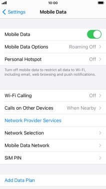 Press Mobile Data Options. Press Mobile Data Options.