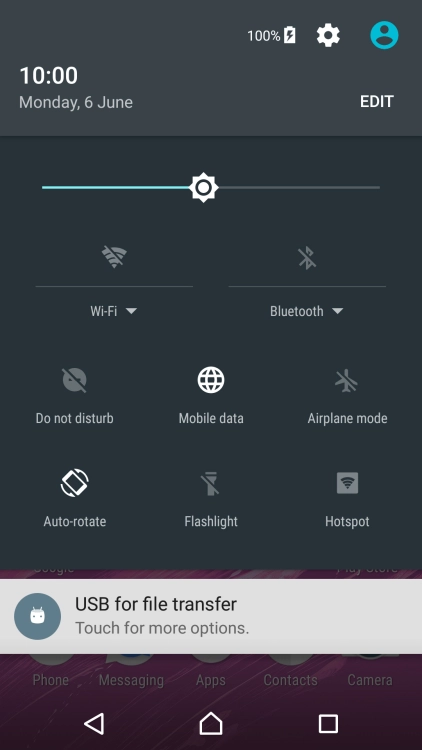 Press the settings icon.