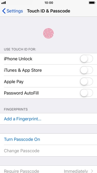 Press Add a Fingerprint... and follow the instructions on the screen to add your fingerprint.