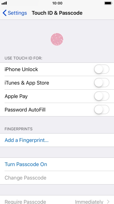 Press Add a Fingerprint... and follow the instructions on the screen to add your fingerprint.