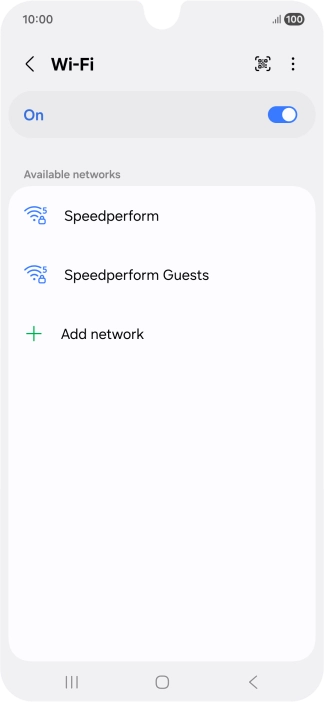 Press the required Wi-Fi network.