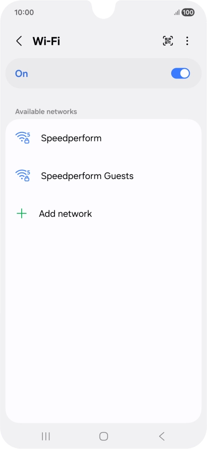 Press the required Wi-Fi network.