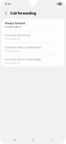 Press the required divert type.