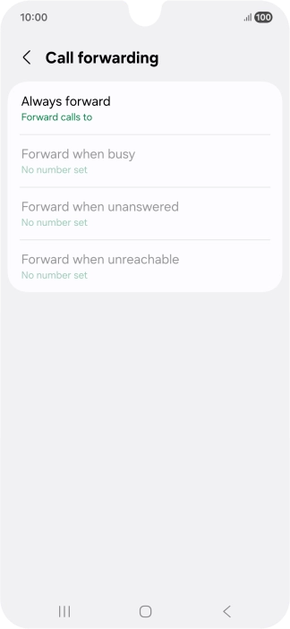 Press the required divert type.