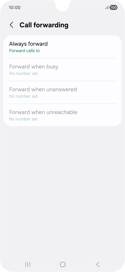 Press the required divert type.