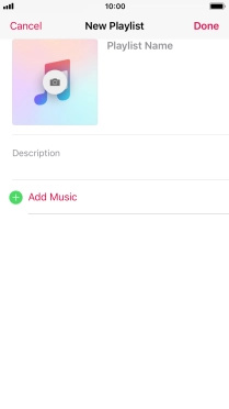 Press the text input field and key in a name for the playlist.