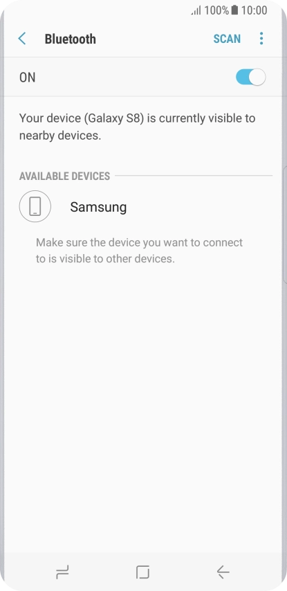 Press the required Bluetooth device and follow the instructions on the screen to pair the device with your phone. Press the required Bluetooth device and follow the instructions on the screen to pair the device with your phone.