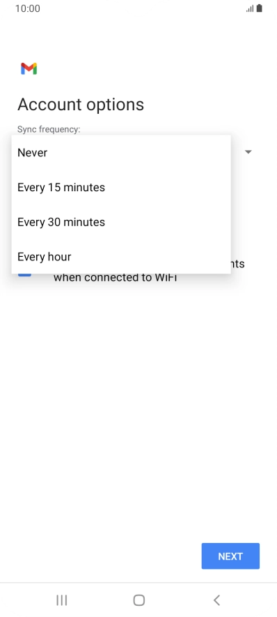 Press the required setting. Press the required setting.