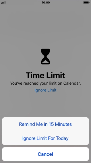 Press the required setting.
