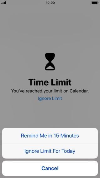 Press the required setting.