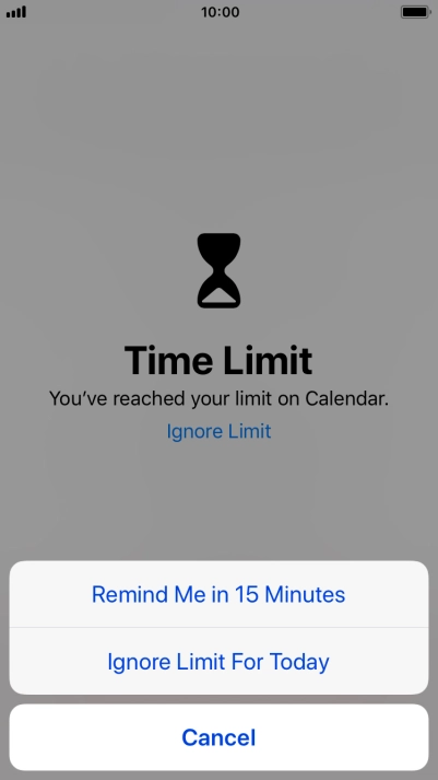Press the required setting.