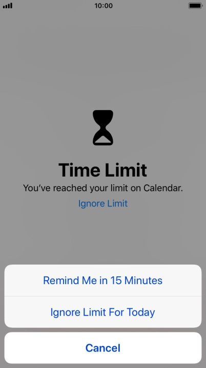 Press the required setting.