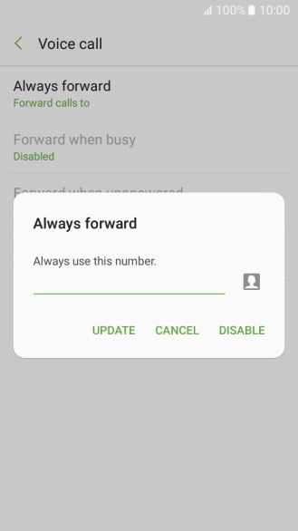 Press DISABLE. Press DISABLE.