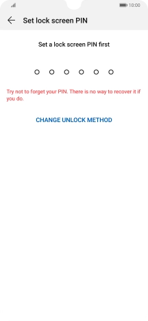 Press CHANGE UNLOCK METHOD. Press CHANGE UNLOCK METHOD.