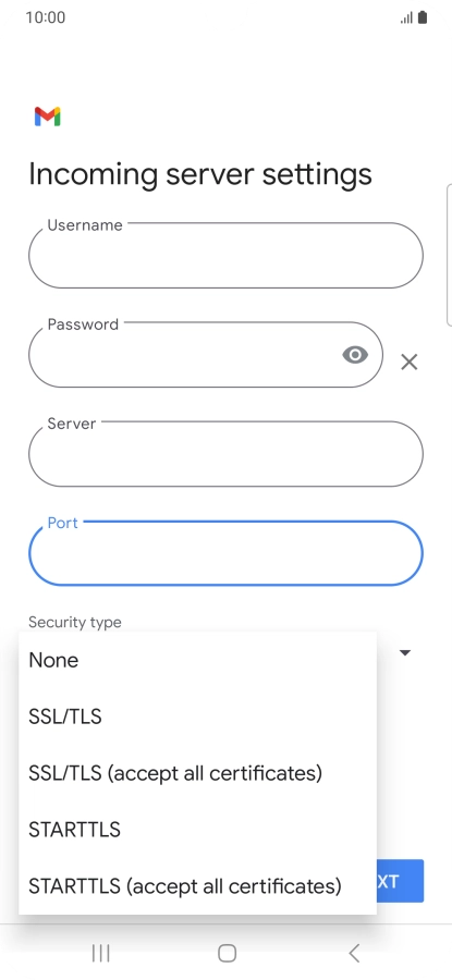 Press SSL/TLS.