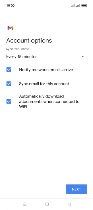 If this screen is displayed, you email account has been recognised and set up automatically. Follow the instructions on the screen to key in more information and finish setting up your phone. If this screen is displayed, you email account has been recognised and set up automatically. Follow the instructions on the screen to key in more information and finish setting up your phone.