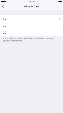 Press the required network mode.