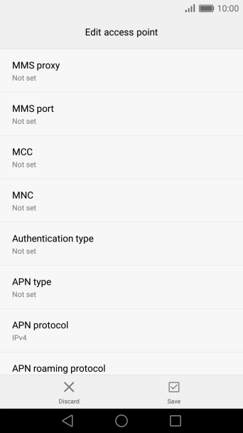 Press MMS proxy.