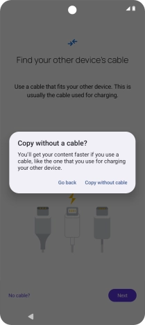 Press Copy without cable. Press Copy without cable.