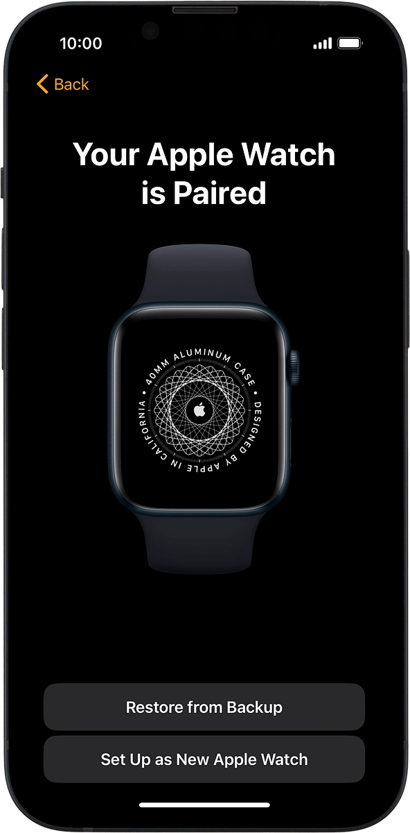 On your phone: Press Set Up as New Apple Watch.