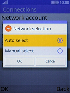 If you want to select a network automatically, select Auto select.