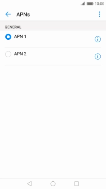 Press the field next to the required data connection to activate it.