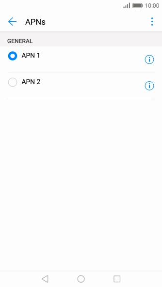 Press the field next to the required data connection to activate it.
