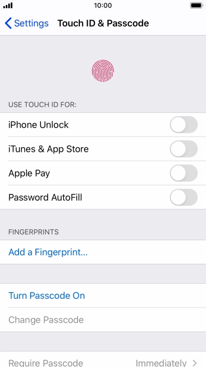 Press Add a Fingerprint... and follow the instructions on the screen to add your fingerprint.