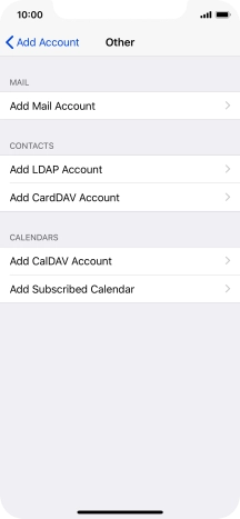 Press Add Mail Account. Press Add Mail Account.