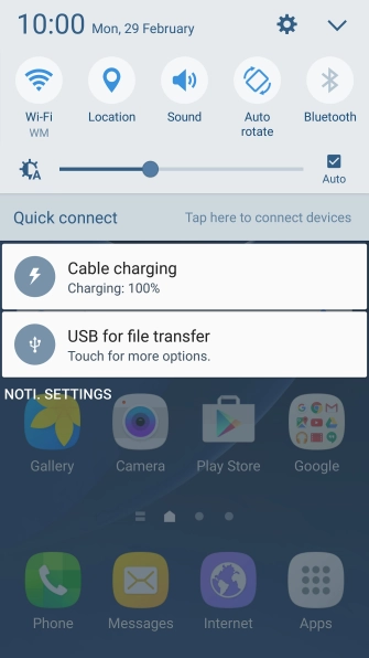 Press the settings icon.