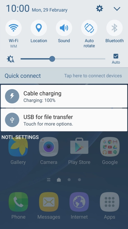 Press the settings icon.