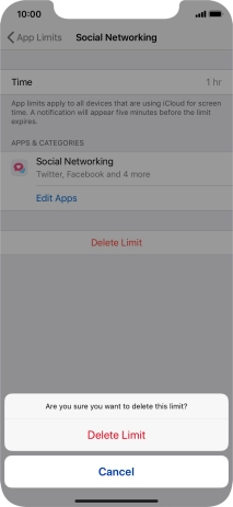 Press Delete Limit.