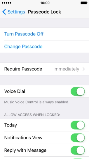 Press Turn Passcode Off and key in the phone lock code. Press Turn Passcode Off and key in the phone lock code.