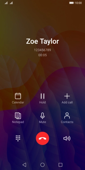 Press the end call icon. Press the end call icon.