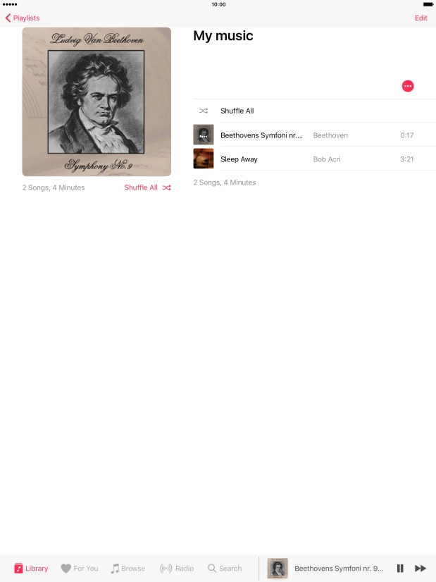 Press the song title.