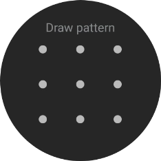 Slide your finger across the screen to connect at least four points and follow the instructions on the screen to create a pattern as lock code. Slide your finger across the screen to connect at least four points and follow the instructions on the screen to create a pattern as lock code.