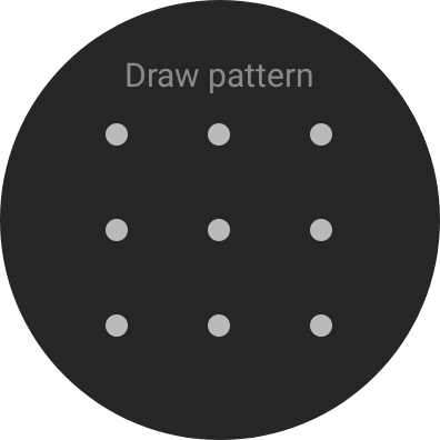 Slide your finger across the screen to connect at least four points and follow the instructions on the screen to create a pattern as lock code. Slide your finger across the screen to connect at least four points and follow the instructions on the screen to create a pattern as lock code.