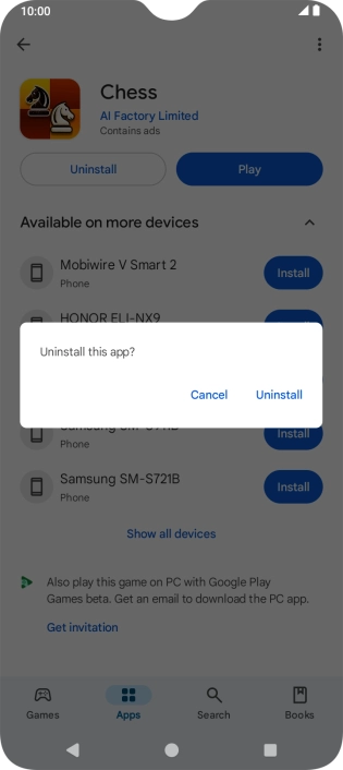 Press Uninstall.