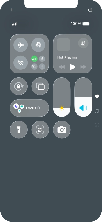 Press the flight mode icon to turn the function on or off.