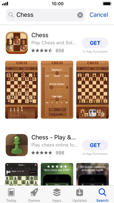 Press the required app. Press the required app.