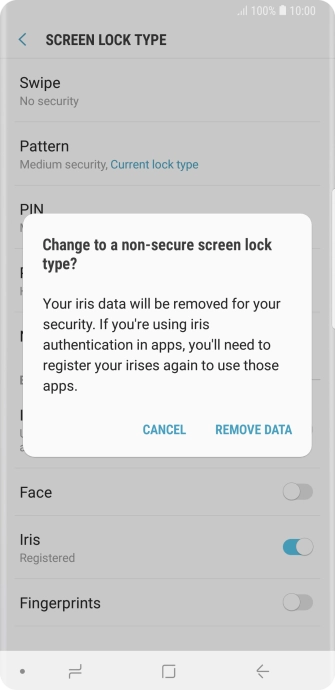 Press REMOVE DATA.