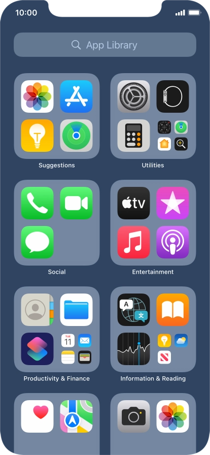 Press the required app. Press the required app.