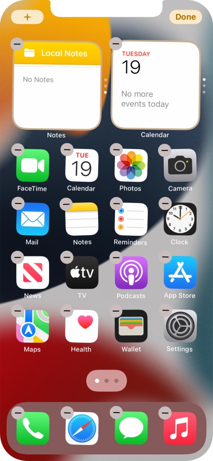 Press the home screen icon. Press the home screen icon.