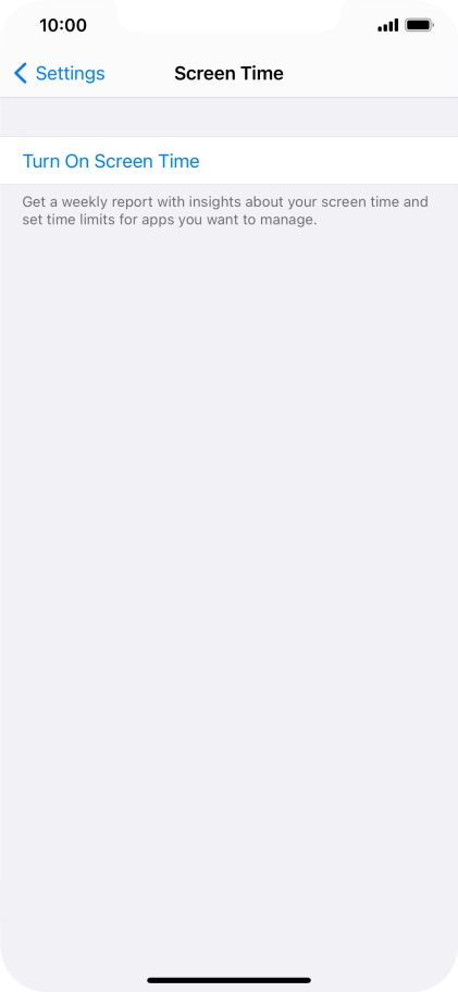 Press Turn On Screen Time.