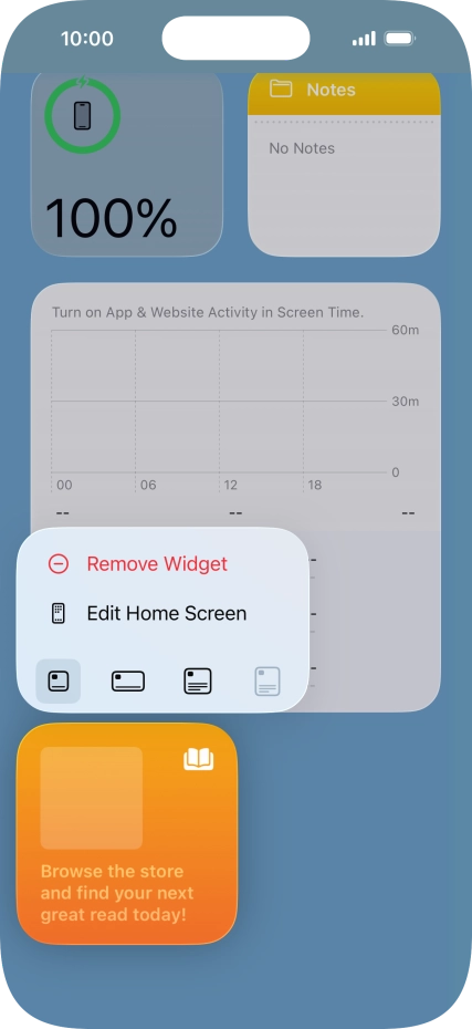 Press Remove Widget.