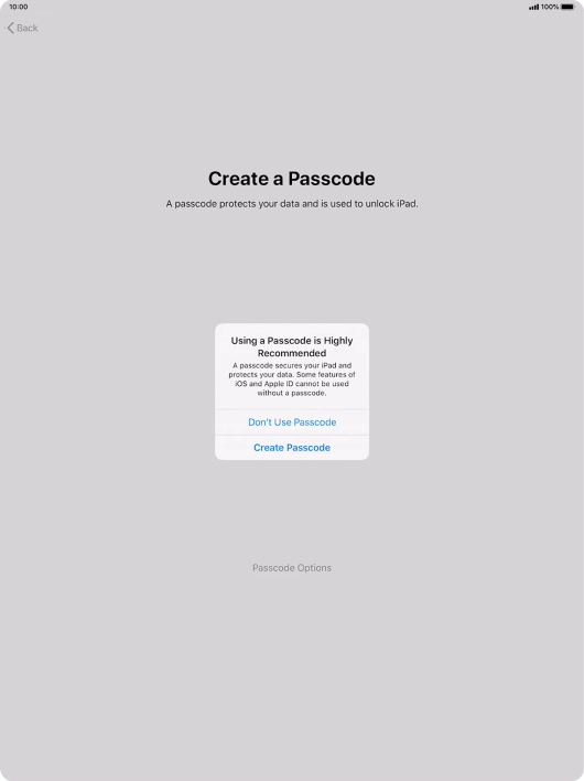 If you turn off the function, press Don't Use Passcode. If you turn off the function, press Don't Use Passcode.