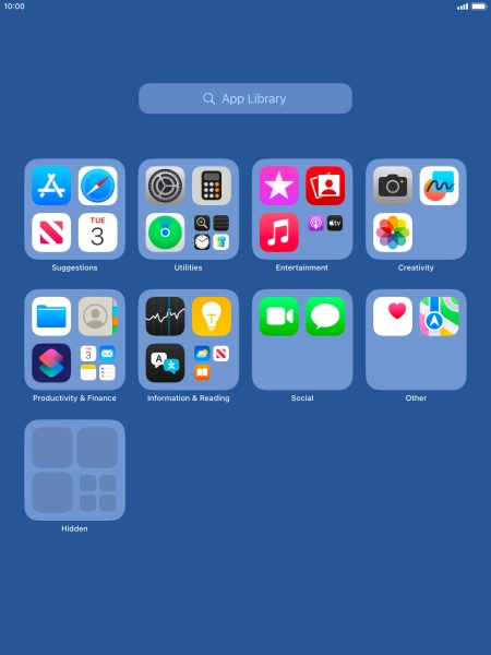 Press the required app. Press the required app.