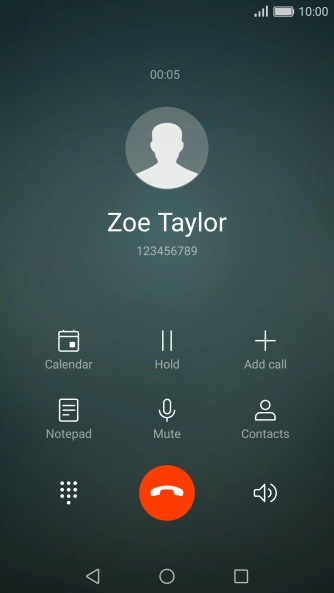Press the end call icon.