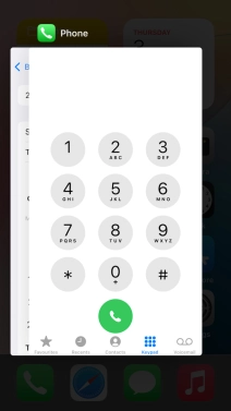 Slide upwards on the required application to end it.